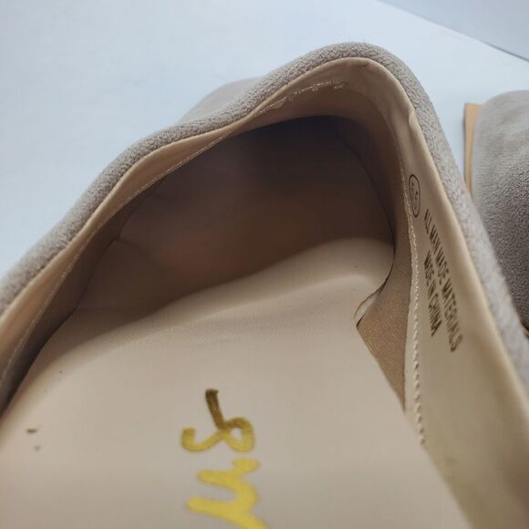 LULUS Mule Heels Zelah Camel Suede Square Toe Shoes Size 5.5 2.5" heel - Picture 8 of 11